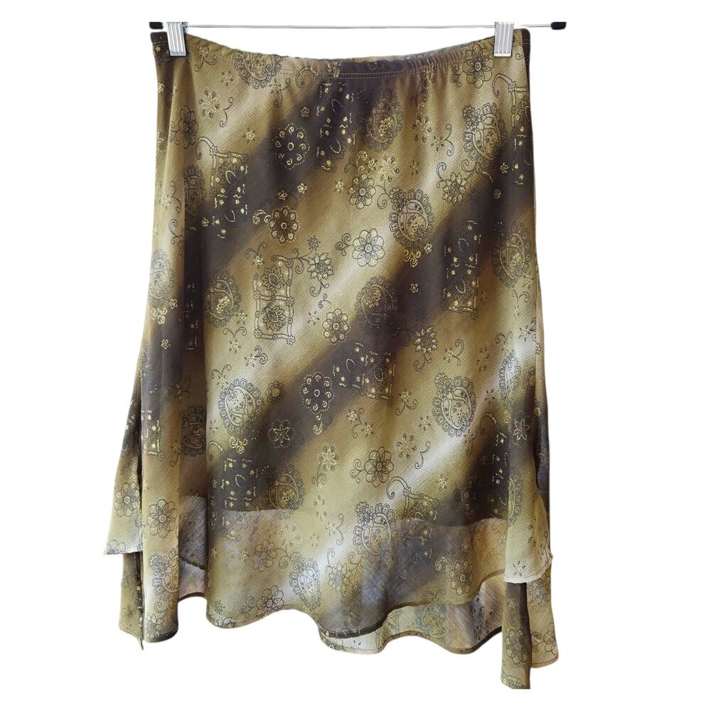 Brown Ombre Assymetrical Hem Fairy Skirt Size Large